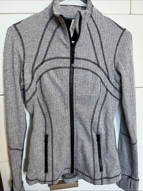lululemon athletica Define Gray Herringbone Zip-Up Bomber Jacket